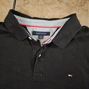 Tommy Hilfiger Polo Shirt Mens XXL Black Short Sleeve Big Tall Collared Golf